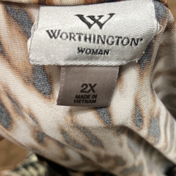 Worthington Leopard Print blouse (2X) - Picture 2 of 3